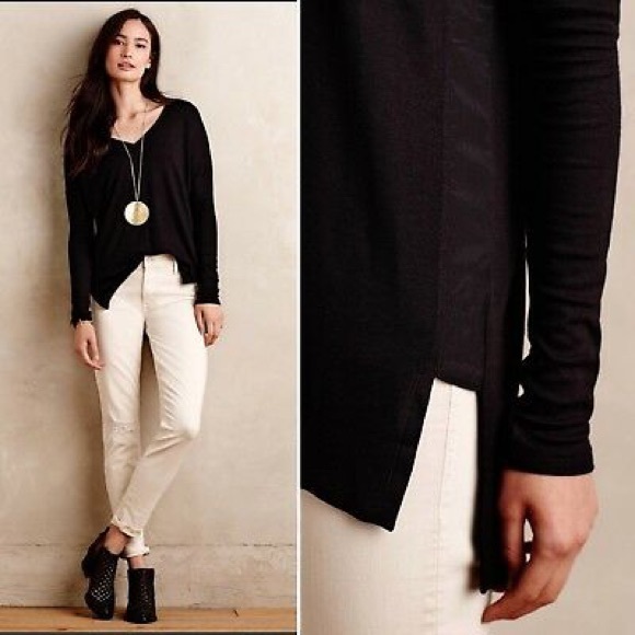 Anthropologie | Bordeaux ribbed drop shoulder - Picture 3 of 7